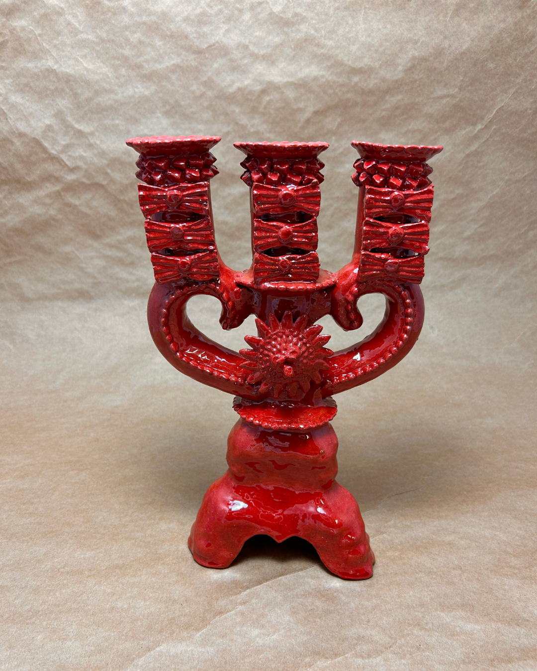 3-HEADED CANDLE HOLDER — THE MICHOACÁN BARRO COLLECTION