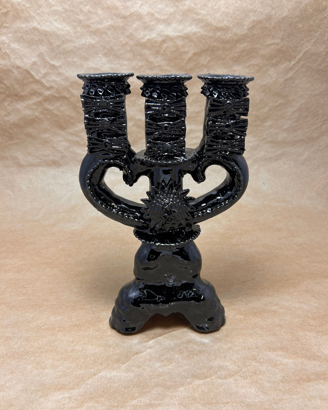 3-HEADED CANDLE HOLDER — THE MICHOACÁN BARRO COLLECTION