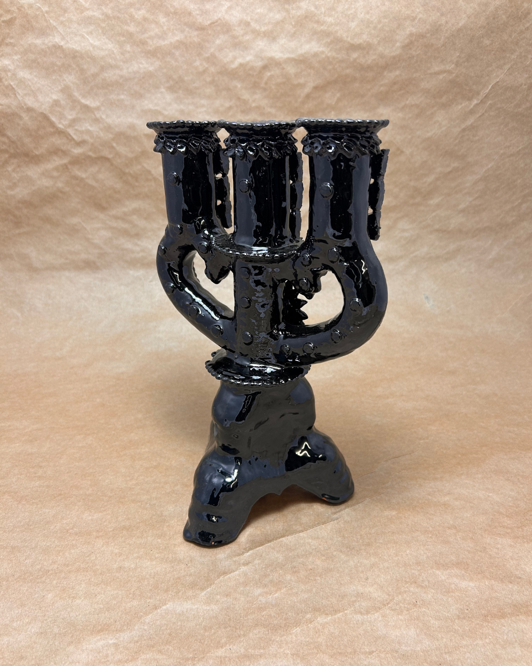 3-HEADED CANDLE HOLDER — THE MICHOACÁN BARRO COLLECTION