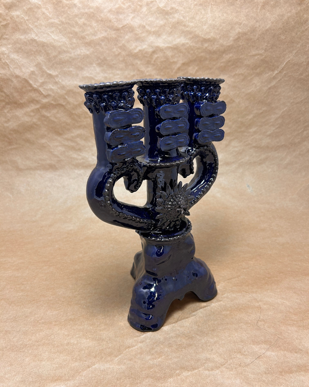 3-HEADED CANDLE HOLDER — THE MICHOACÁN BARRO COLLECTION