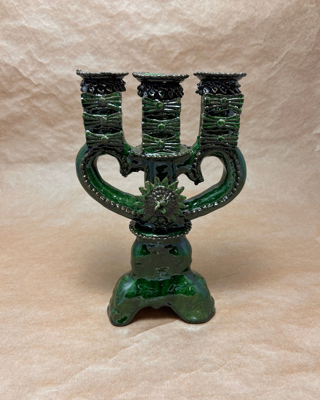 3-HEADED CANDLE HOLDER — THE MICHOACÁN BARRO COLLECTION