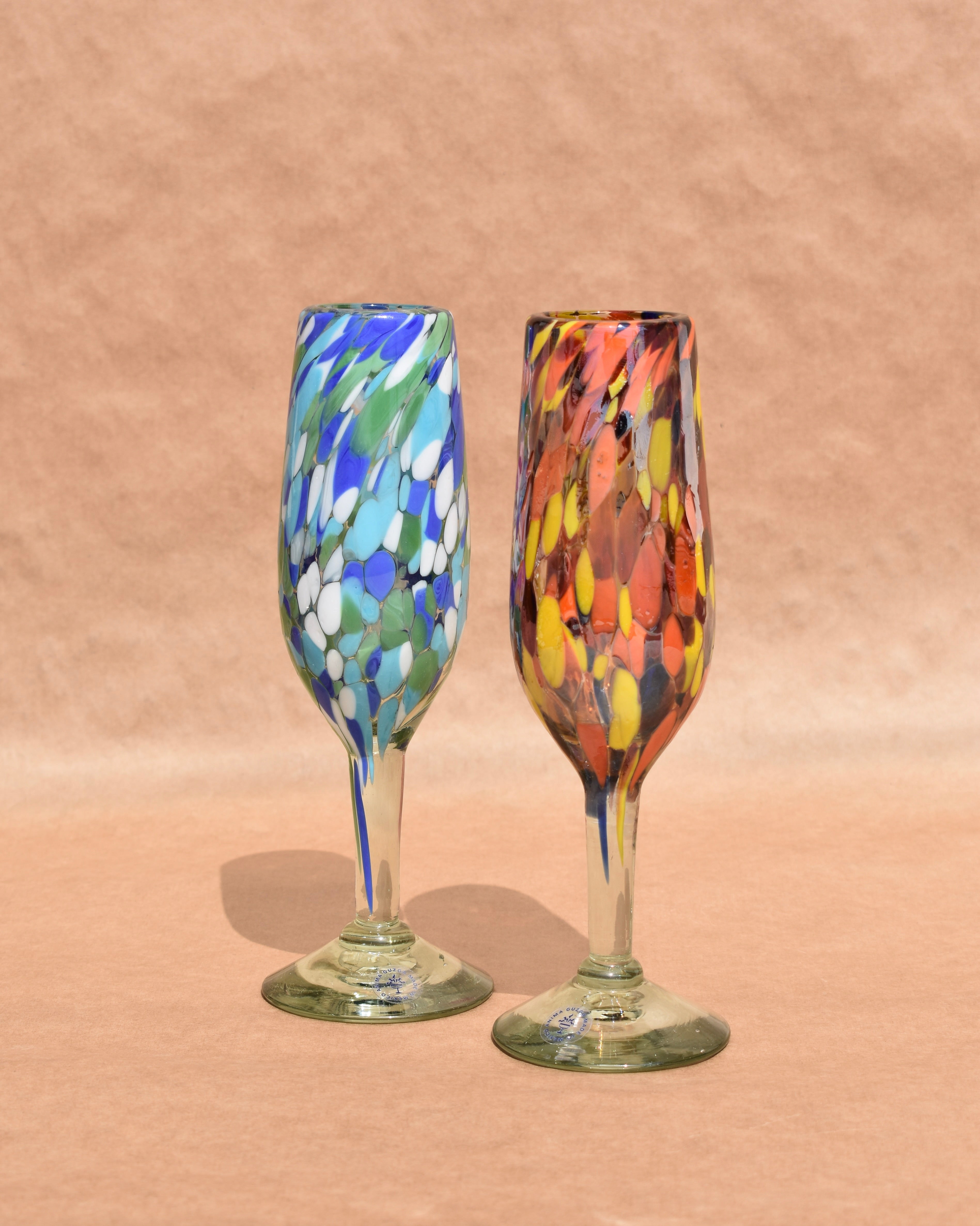 HAND BLOWN CHAMPAGNE GLASS