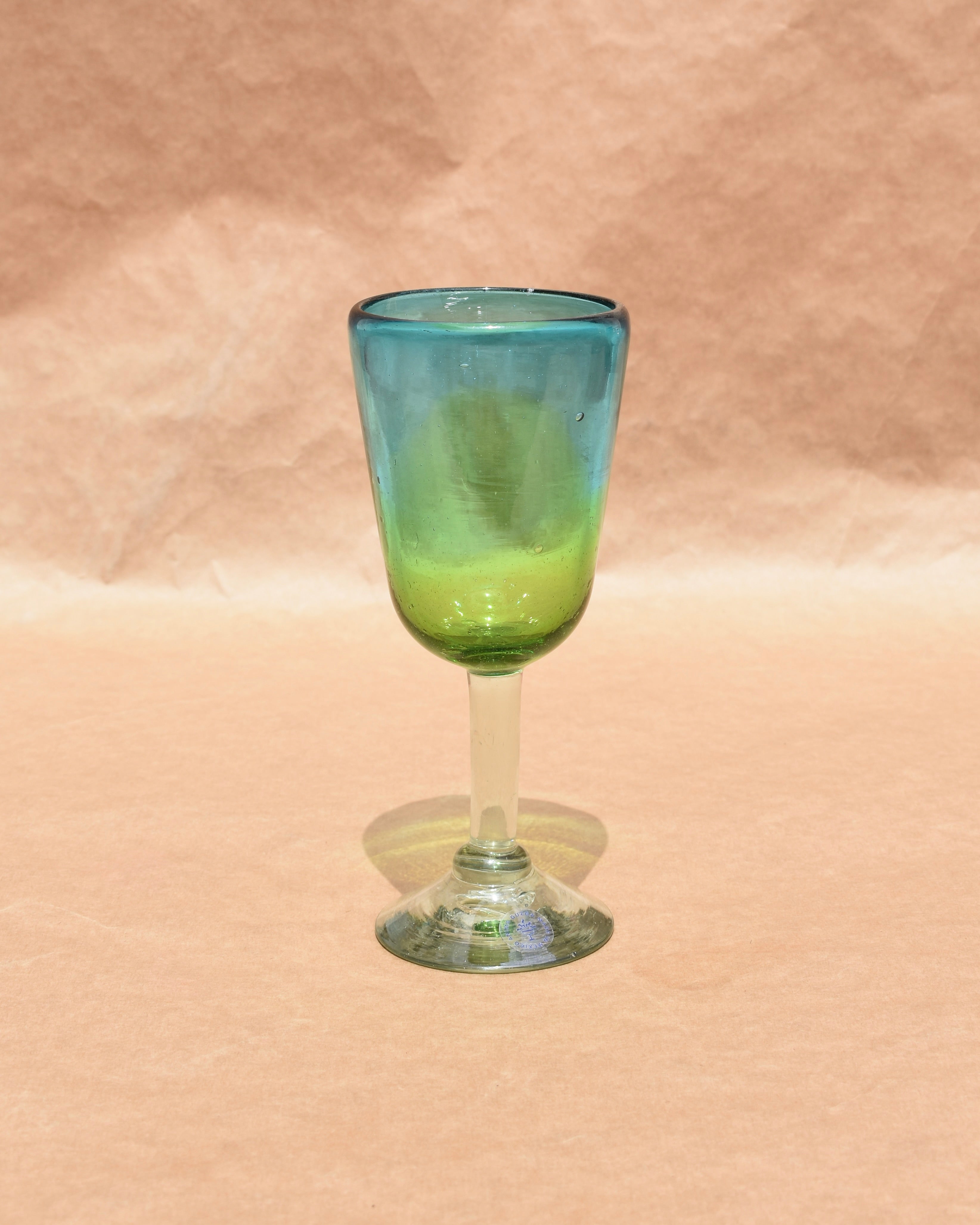 Mexican Ocean Green Glassware | Artisan Blown Wine Glass | Anima Guzga